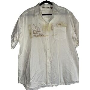 Cubavera Embroidered Mojito Short Sleeve Button Up Shirt Tropical Summer XL